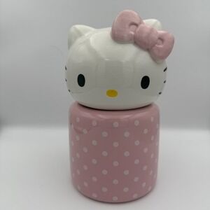 Blue Sky Clayworks- Hello Kitty Cookie Jar Pink Polka Dot